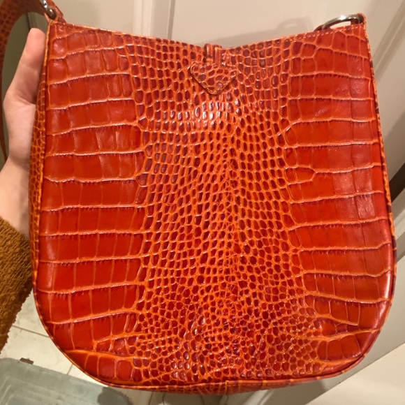 Longchamp Roseau Croc Embossed Crossbody Bag - Picture 3 of 15